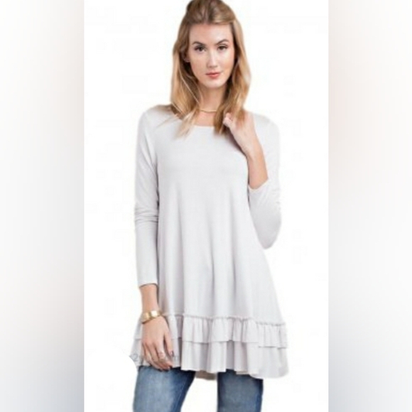 easel Tops - Easel Tiered Ruffle Tunic